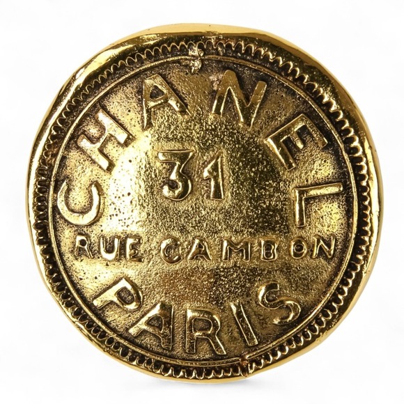 Chanel Cambon Gold Gold Plated brooch - Picture 1 of 7